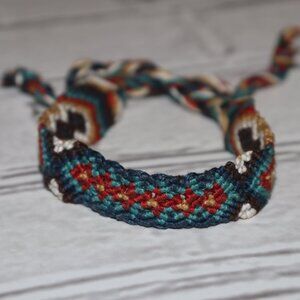 🌈✨ Handwoven Friendship Bracelet · 13" Long · Tie Closure